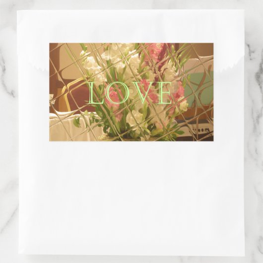 Reflektierte Blütenkunst Rechteckiger Aufkleber (Tasche)