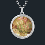 Reflektierte Blütenkunst Versilberte Kette<br><div class="desc">Reflected Blooms Art Print Einführung in die "Reflected Blooms Art Print", ein wunderbar ruhiges Stück, das die Eleganz einer Blumenarrangements einfängt, durch die faszinierende Tiefe einer Spiegelreflexion, die eine Botschaft der Freude und Ausgeglichenheit fördert. Beschreibung: Dieses Kunstwerk verfügt über eine Blumenanordnung von Gladiolen in einem Korb auf einem Tisch platziert....</div>
