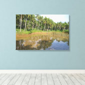 Reflektierte Palmbaumen Leinwanddruck (Insitu (Holzboden))