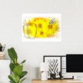 Reflektierte Tageszeitungen - Fine Art Poster (Heimbüro)