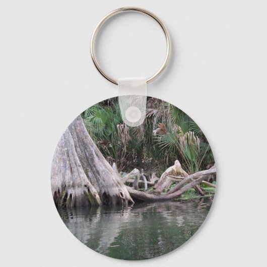 reflektierte Zypressenbaumknie Schlüsselanhänger (Vorderseite)