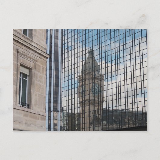 Reflektierter Gare de Lyon Uhrturm, Paris Postkarte (Vorderseite)