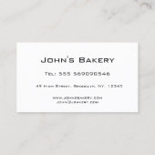 Reflektierter Text - Baker - Visitenkarte (Rückseite)