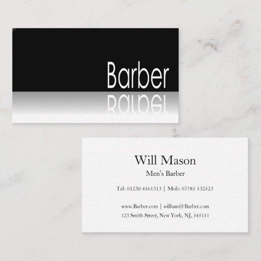 Reflektierter Text - Barber - Visitenkarte (Vorne/Hinten)