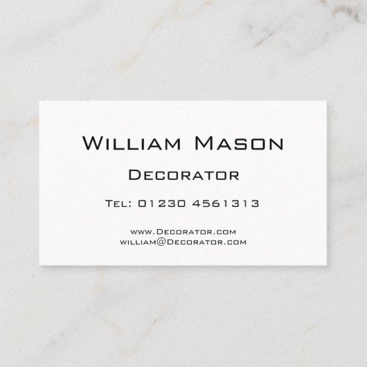 Reflektierter Text - Dekorator - Visitenkarte (Rückseite)