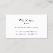 Reflektierter Text - Editor - Visitenkarte (Rückseite)