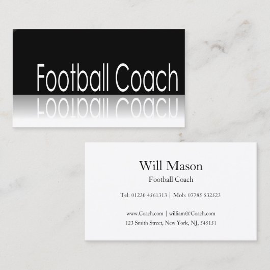 Reflektierter Text - Fußballtrainer - Visitenkarte (Vorne/Hinten)