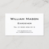 Reflektierter Text - Gärtner - Visitenkarte (Rückseite)