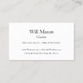 Reflektierter Text - Glazier - Visitenkarte (Rückseite)