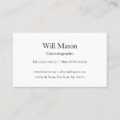 Reflektierter Text - Kameramann - Visitenkarte (Rückseite)