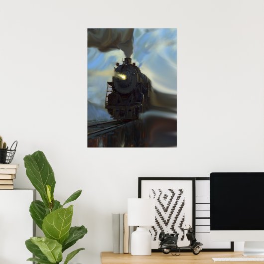 Reflektierter Zug Poster (Heimbüro)