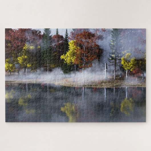 Reflektiertes Jigsaw-Puzzle im Herbst Puzzle (Horizontal)