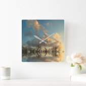 Reflektion Akrylhalterung Quadratische Wanduhr (Zuhause)