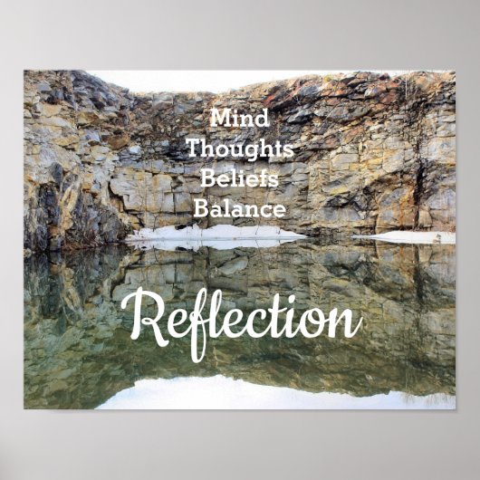 Reflektion an der Felsklippe Inspiration Poster (Vorne)