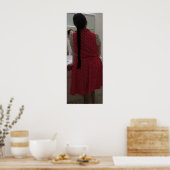 Reflektion bei langen Haaren im Spiegel Poster (Küche)