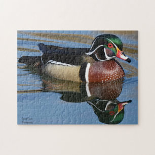 Reflektion bei männlichen Holzherden  Puzzle