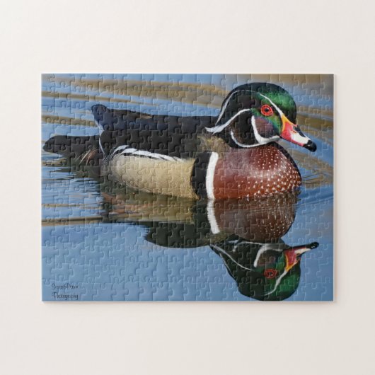 Reflektion bei männlichen Holzherden Puzzle (Horizontal)
