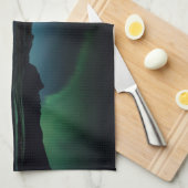 Reflektion der Nordlichter Geschirrtuch (Viertel Falte)