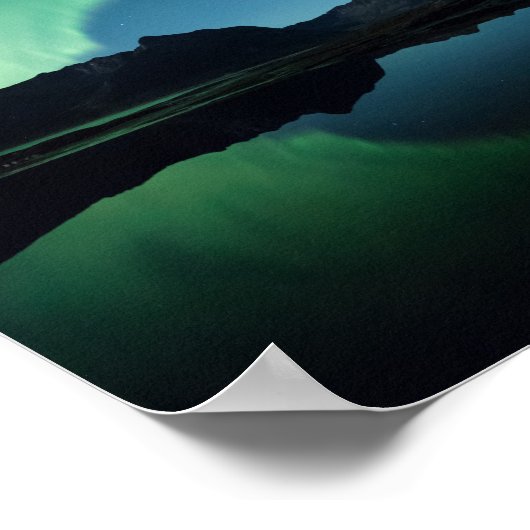 Reflektion der Nordlichter Poster (Ecke)