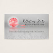 Reflektion der rosa Garne Strickmarke (Vorderseite)