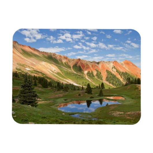 Reflektion der Roten Berge Magnet (Horizontal)