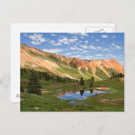 Reflektion der Roten Berge Postkarte (Vorne/Hinten)