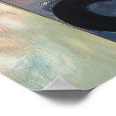 Reflektion der schwarzen Katze: Abstrakte Eleganz  Poster (Ecke)