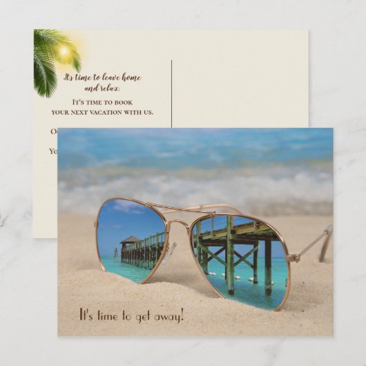 Reflektion der Sonnenbrille Postkarte (Vorne/Hinten)