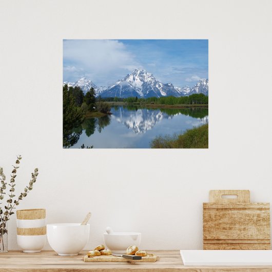 Reflektion der Teton-Berge Poster (Küche)