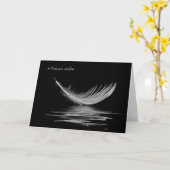 Reflektion der weißen Feder für Beileid Karte (Gelbe Blume)