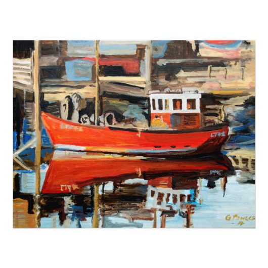 Reflektion des Bootes Fotodruck (Vorne)