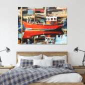 Reflektion des Bootes Leinwanddruck (Insitu (Schlafzimmer))