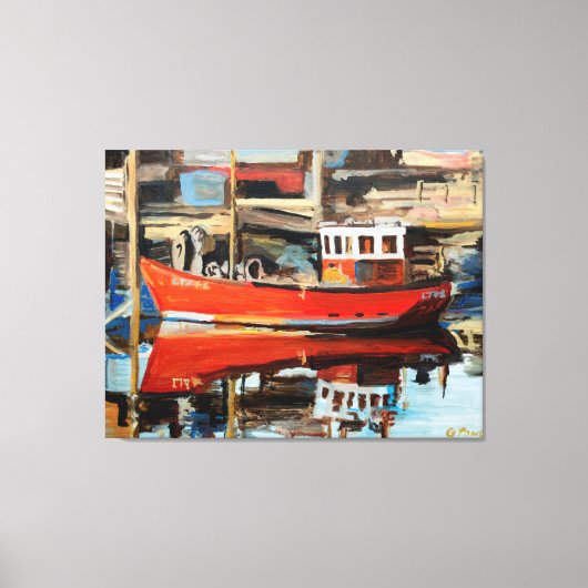 Reflektion des Bootes Leinwanddruck (Vorderseite)