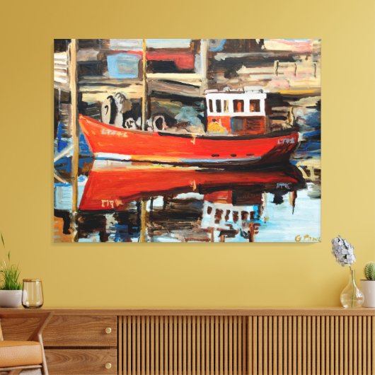 Reflektion des Bootes Leinwanddruck (Insitu (Wohnzimmer))