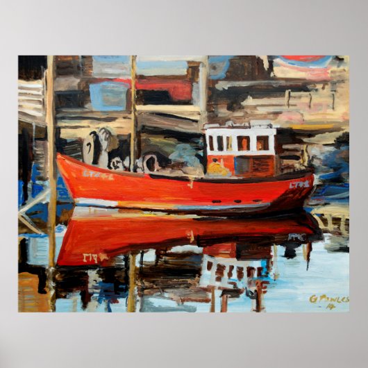 Reflektion des Bootes Poster (Vorne)