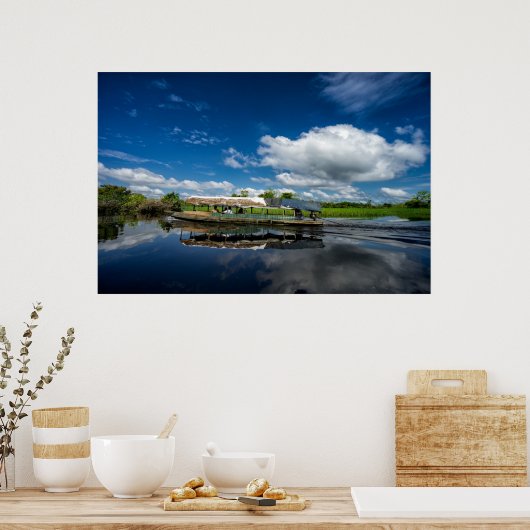 Reflektion des Bootes Poster (Küche)