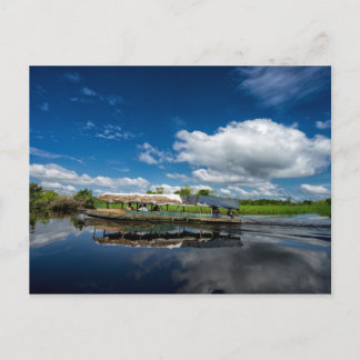 Reflektion des Bootes Postkarte