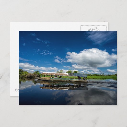 Reflektion des Bootes Postkarte (Vorne/Hinten)