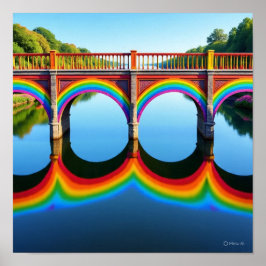Reflektion des dreiflügeligen Regenbogens Poster