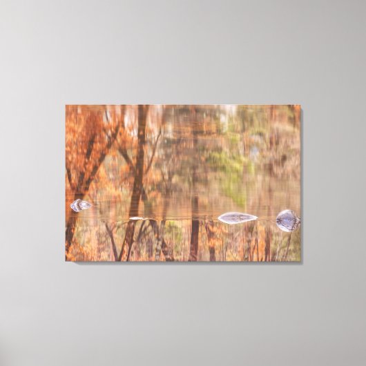 Reflektion des Herbstflusses Leinwanddruck (Vorderseite)