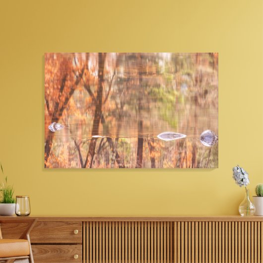 Reflektion des Herbstflusses Leinwanddruck (Insitu (Wohnzimmer))