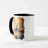 Reflektion des Hirsches im Herbst Tasse (Vorderseite Links)