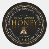 Reflektion des Honey-Labels mit Biene Runder Aufkleber (Vorderseite)
