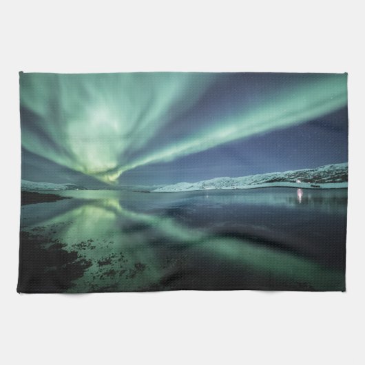 Reflektion des Nordlichts Geschirrtuch (Horizontal)