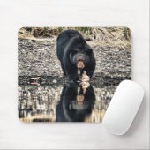 Reflektion des schwarzen Bären Mousepad (Mit Mouse)