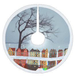 Reflektion des Sees Polster Tree Ski Polyester Weihnachtsbaumdecke