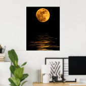 Reflektion einer Vollmonddrucke Poster (Heimbüro)
