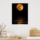 Reflektion einer Vollmonddrucke Poster (Küche)
