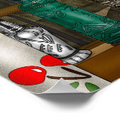 Reflektion | Farbige Glasvasen im Fensterbereich Poster (Ecke)