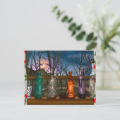 Reflektion | Farbige Glasvasen im Fensterbereich Postkarte (Stehend Vorderseite)